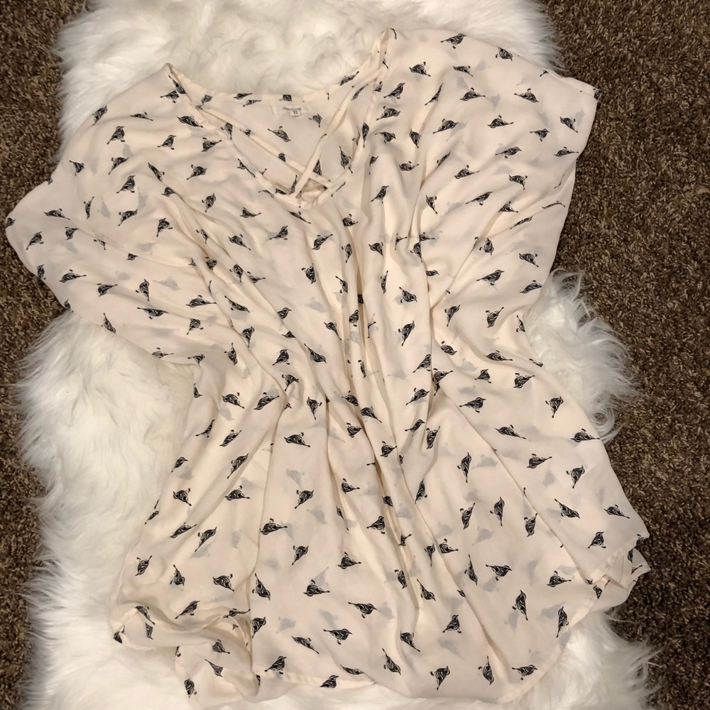Bird print blouse